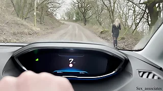 Occupied British chav is picked about and fucked in be imparted to murder car in public